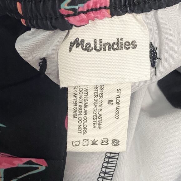 MeUndies Mens Size Medium Flamingo Print Swim Board Shorts Black Pink Pockets - Picture 7 of 8